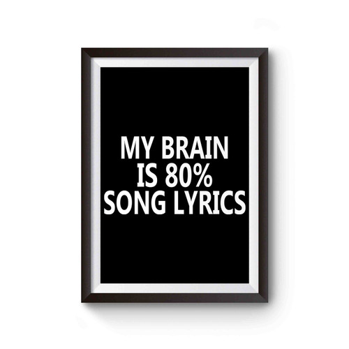 My Brain Is 80% Song Lyrics Inspired Poster My Brain Is 80% Song Lyrics Inspired Poster