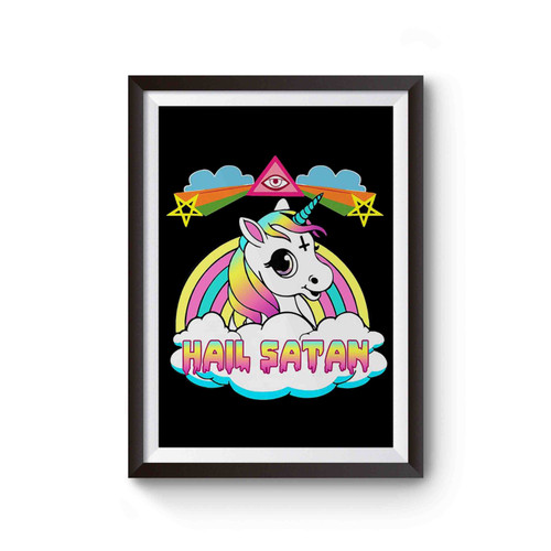 New Hail Satan Unicorn Poster