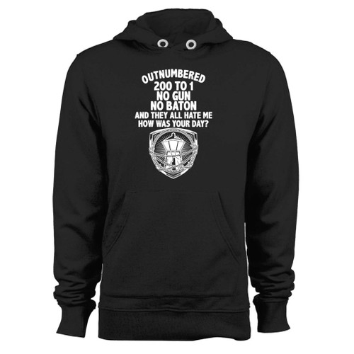 Was created with comfort in mind, this outnumbered 200 to 1 no gun no baton hoodie lighter weight is perfect for any activity. Teams and groups love this hoodie for its affordable price and variety of colors.
