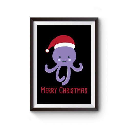 Octopus Scuba Santa Claus Logo Poster