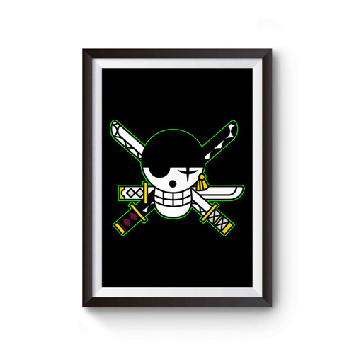 One Piece Zoro Flag Logo Anime Manga Poster