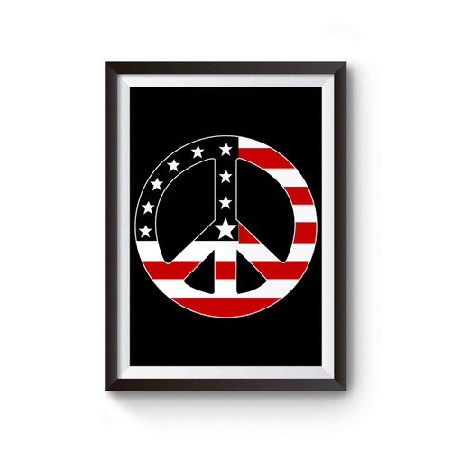 Peace Sign Usa American Flag Poster