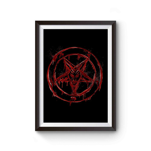 Pentagram Blood Baphomet Horror Goth Gothic Poster