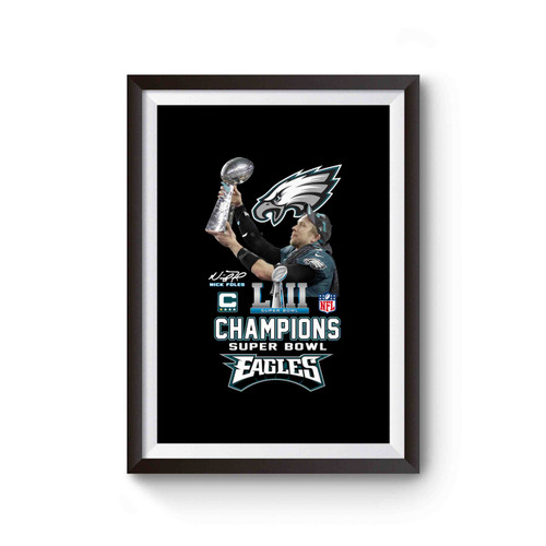 Philadelphia Eagles Super Bowl 52 Nick Foles Trophy Signature Poster