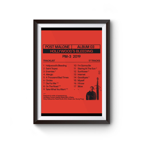 Post Malone Hollywoods Bleeding Poster