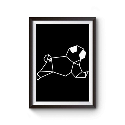 Pug Origami Dog Geometric Poster