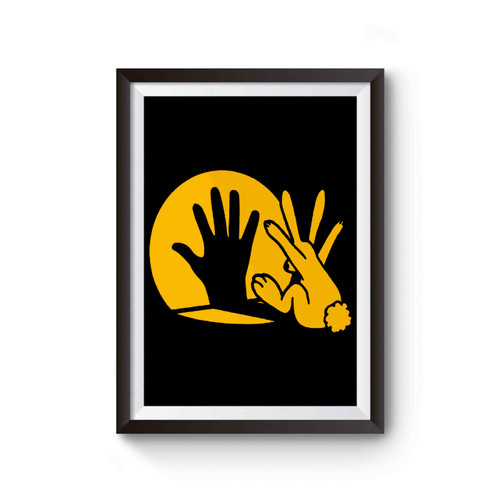 Rabbit Shadow Puppet Funny Poster