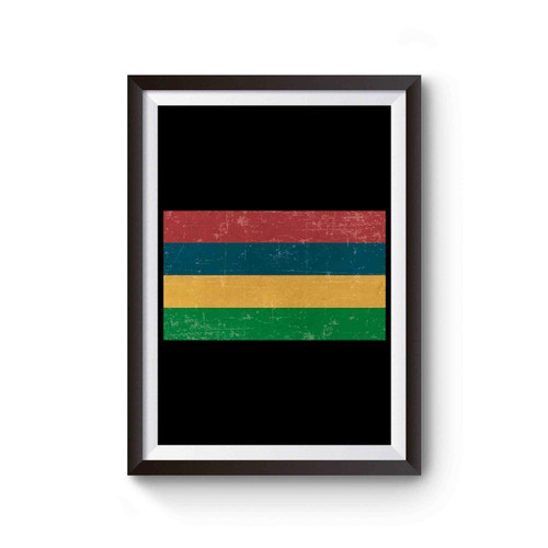Retro Vintage Mauritius Flag Poster