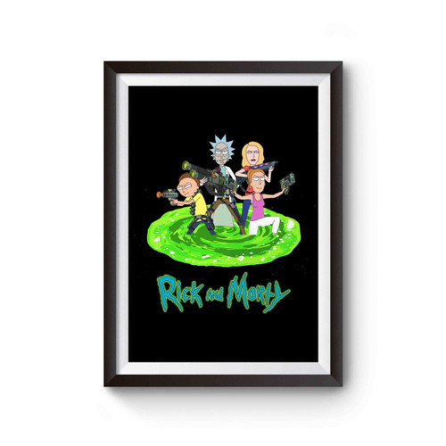 Rick And Morty Family Green Portal Poster