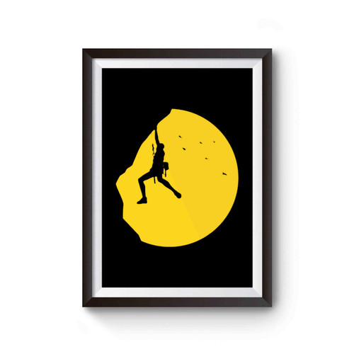 Rock Climbing Sunset Adrenaline Addict Poster