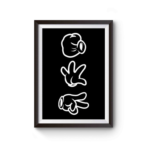 Rock Paper Scissors Mickey Hands Poster