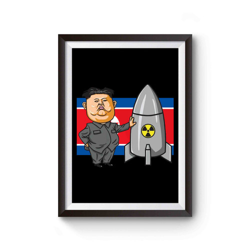 Rocketman Kim Jong Un Donald Trump Rocket Man Funny Cartoon Poster