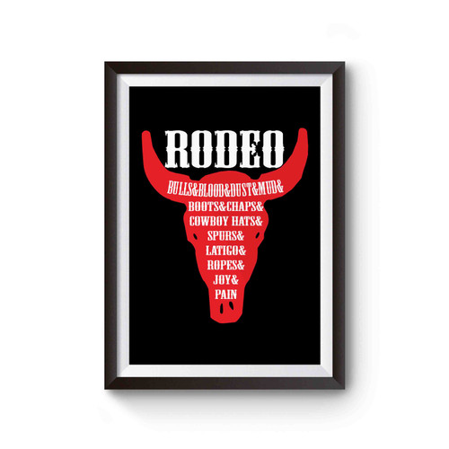 Rodeo Bulls Skull Country Bull Horns Poster