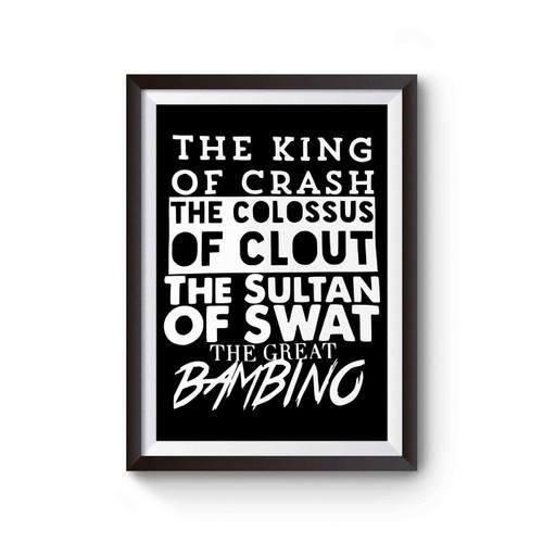 Sandlot Babe Ruth Nicknames 90's Movie Poster