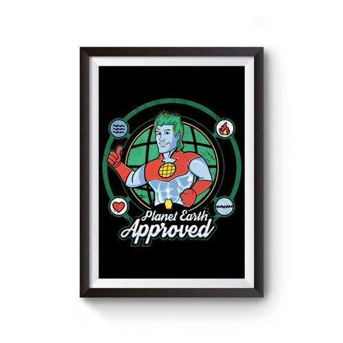 Save The Earth Geek Anime Nerd Captain Planet 80s Cartoon Planeteers Poster