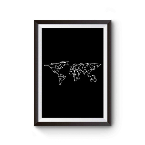 Science Geometric World Map Poster