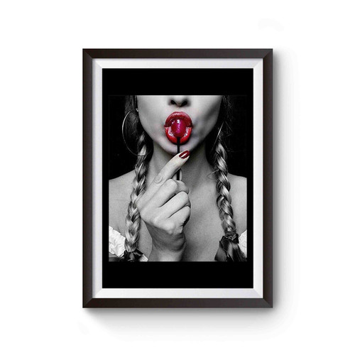 Sexy Lollipop Girl Red Poor Tumblr Fashion Poster