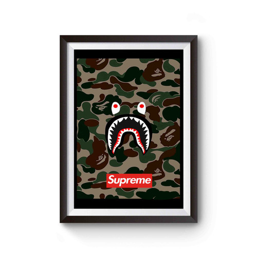 Shark Camo Bathing Bape Red Box Logo Poster