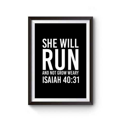 She Will Run & Not Grow Weary Tri- Blend Poster