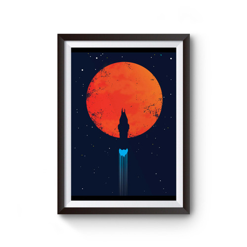 Silhouette Rocinante In Front Of Mars Poster