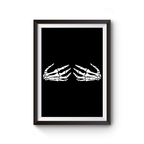 Skeleton Hands On Boobs Poster