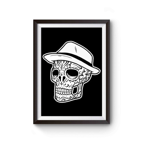 Skull In The Fedora Hat Poster