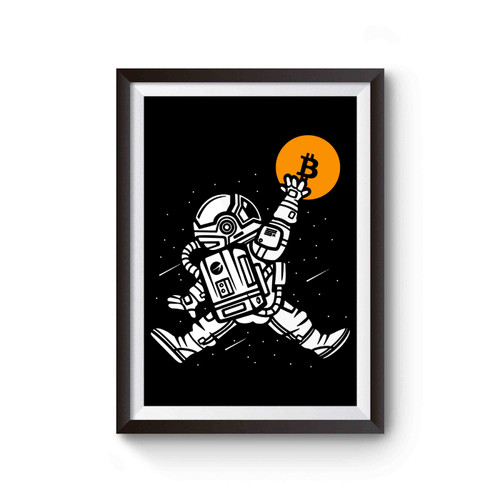 Slam Dunk Bitcoin Spaceman Basketball Poster