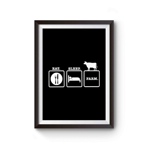 Slogan Eat Sleep Farm Funny Christmas Gift Poster
