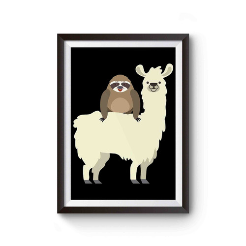 Sloth Riding Llama Poster