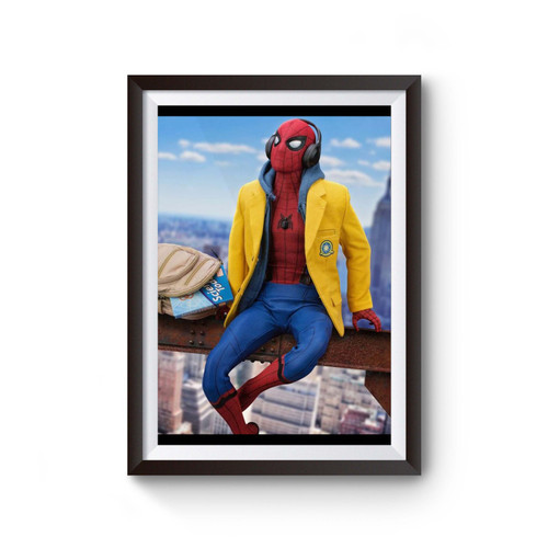 Spider Man Listening To Music Poster