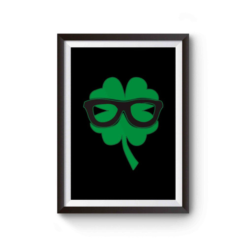 St Patrick's Day Shamrock Glass Poster