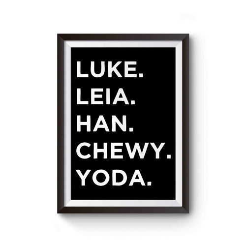 Star Wars Character Nick Name Funny Poster