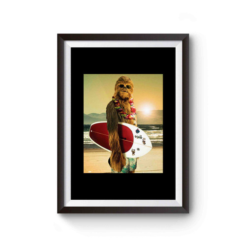 Star Wars Chewbacca Funny Surfing Poster