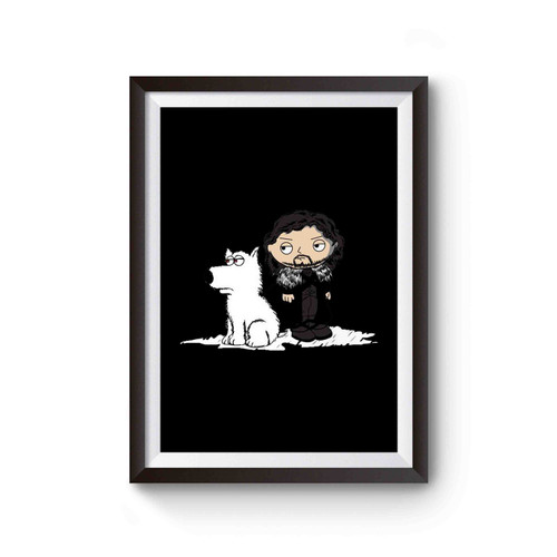 Stewie Griffin Jon Snow Direwolf Game Of Thrones Poster