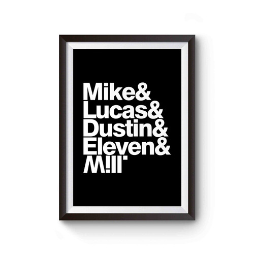 Stranger Things Mike Lucas Dustin Eleven Name List Poster