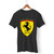 Ferrari Black Prancing Horse Shield Logo Men T Shirt