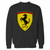 Your ferrari black prancing horse shield logo crewneck sweatshirt just got an update. This super comfortable and lighter weight crewneck will become your favorite go-to sweatshirt. The cozy spandex cuffs and waistband make this pill-resistant sweatshirt a fan favorite.And your group will look and feel their best in this premium ringspun cotton crew.