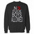 Your no f boys allowed crewneck sweatshirt just got an update. This super comfortable and lighter weight crewneck will become your favorite go-to sweatshirt. The cozy spandex cuffs and waistband make this pill-resistant sweatshirt a fan favorite.And your group will look and feel their best in this premium ringspun cotton crew.