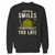Your when the dm smiles its already too late 1 crewneck sweatshirt just got an update. This super comfortable and lighter weight crewneck will become your favorite go-to sweatshirt. The cozy spandex cuffs and waistband make this pill-resistant sweatshirt a fan favorite.And your group will look and feel their best in this premium ringspun cotton crew.