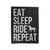 Eat Sleep Ride Repeat Velveteen Blanket