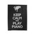 Keep Calm And Play Piano Silhouette Velveteen Blanket