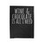 Wine And Chocolate Is All I Need Velveteen Blanket