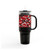 Guitar Pattern Black Red Stripes Band Insulated Travel Mug