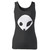 High quality print of this slim fit alien head women tank top will turn heads. And bystanders won't be disappointed - the racerback cut looks good one any woman's shoulders.