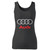High quality print of this slim fit audi logo women tank top will turn heads. And bystanders won't be disappointed - the racerback cut looks good one any woman's shoulders.