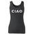 High quality print of this slim fit ciao saying language travel adventure cute graphic tees popular women tank top will turn heads. And bystanders won't be disappointed - the racerback cut looks good one any woman's shoulders.