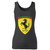 High quality print of this slim fit ferrari black prancing horse shield logo women tank top will turn heads. And bystanders won't be disappointed - the racerback cut looks good one any woman's shoulders.