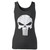 High quality print of this slim fit punisher skull logo distressed women tank top will turn heads. And bystanders won't be disappointed - the racerback cut looks good one any woman's shoulders.