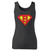 High quality print of this slim fit superman logo with b letter women tank top will turn heads. And bystanders won't be disappointed - the racerback cut looks good one any woman's shoulders.