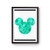 Mickey Mouse Head Turquoise Splatter Poster